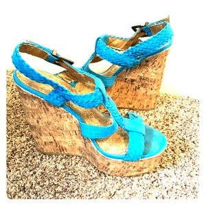 Terquoise Rue 21 cork wedges size 8